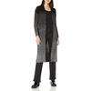 image:imageCable Stitch Womens Ombre Ribbed Long Cardigan Striped Color Blocked Open Front Long Sleeve Knit Sweater Coat Medium BlackGrey